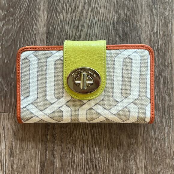 Spartina 449 Handbags - Spartina 449 Wallet with Lime and Tangerine Trim